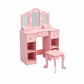 Rosa Schminktisch-Set aus MDF mit Hocker und