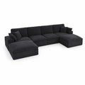 Modulares Ecksofa Cord Schwarz 350cm x