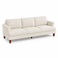 3-Sitzer Sofa Baumwollmischung Beige Massivholzbeine