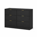 Schwarze MDF-Kommode mit 6 Schubladen