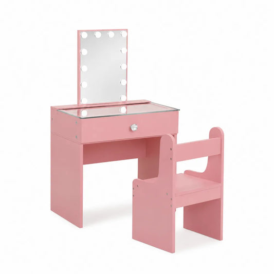 Schminktisch Set mit Spiegelbeleuchtung aus MDF in