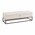 Sitzbank mit Stauraum Creme Polyester