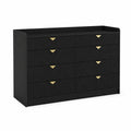 Schwarze Holzfurnierkommode mit 10